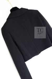 CHANEL 22C Black Cropped Cotton Jacket 34 36 シャネル ブラック クロップド コットン ジャケット 即発