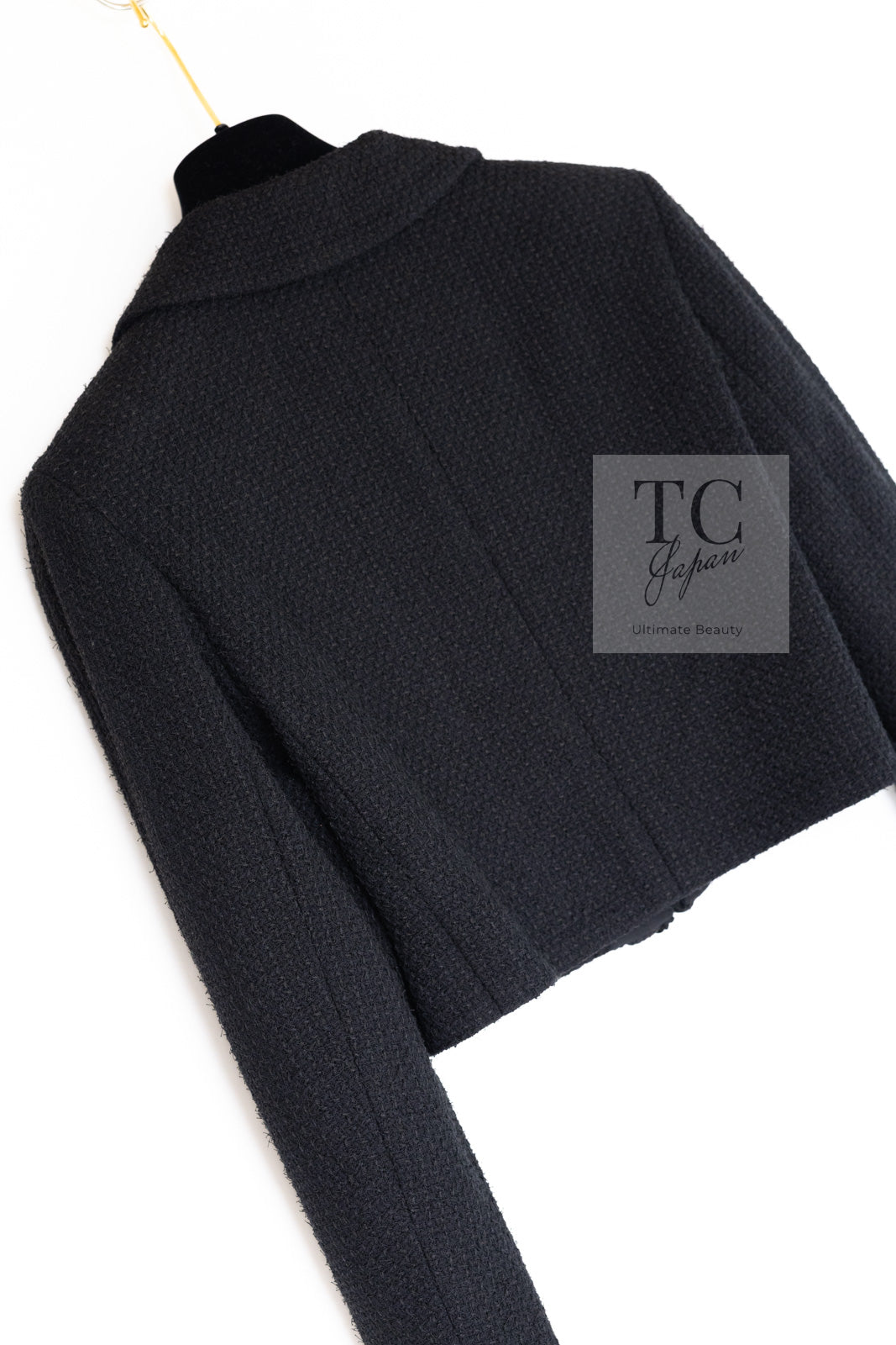 CHANEL 22C Black Cropped Cotton Jacket 34 36 シャネル ブラック クロップド コットン ジャケット 即発