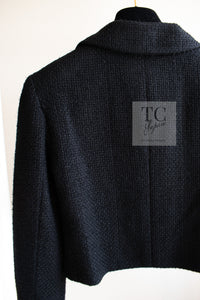 CHANEL 22C Black Cropped Cotton Jacket 34 36 シャネル ブラック クロップド コットン ジャケット 即発