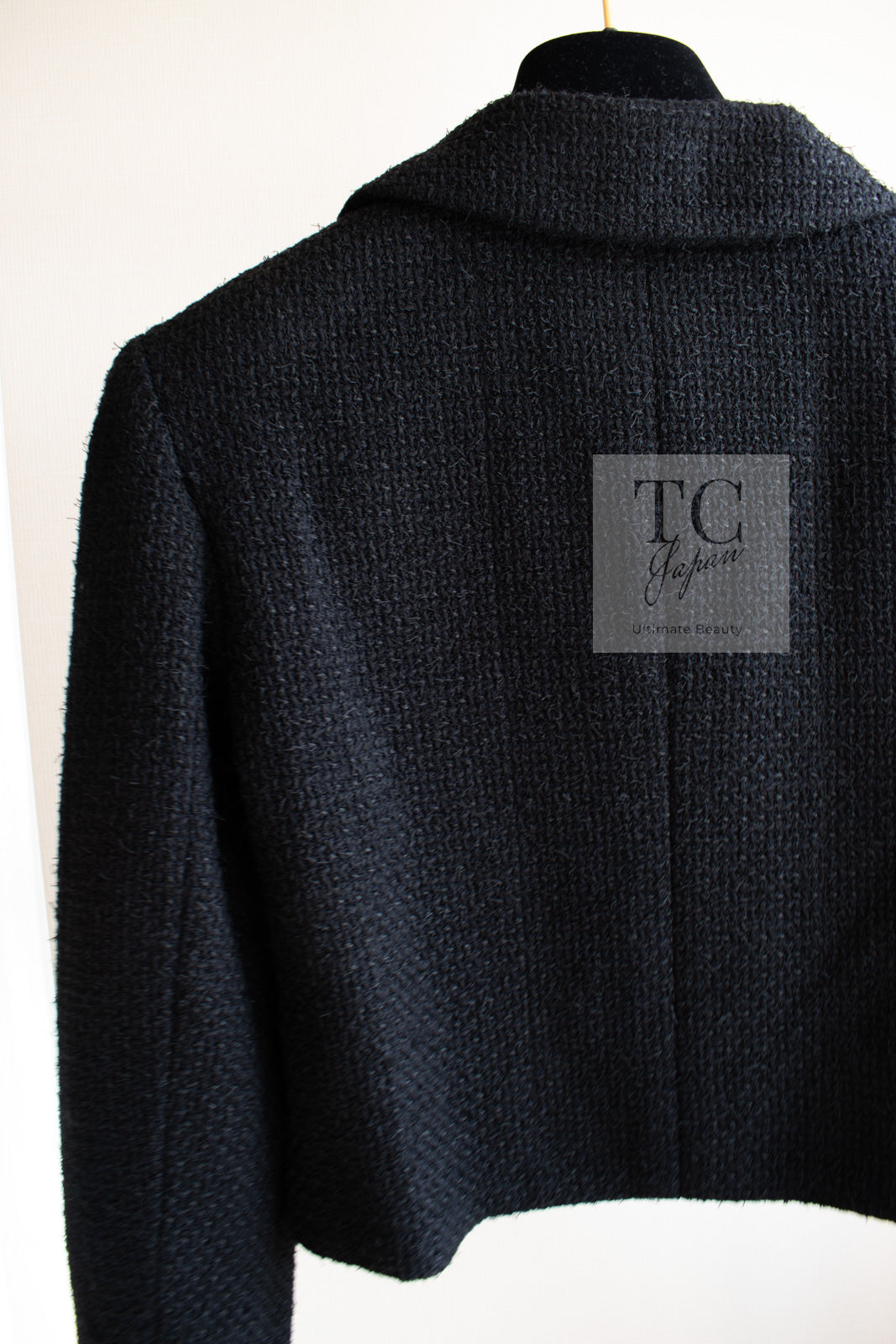 CHANEL 22C Black Cropped Cotton Jacket 34 36 シャネル ブラック クロップド コットン ジャケット 即発