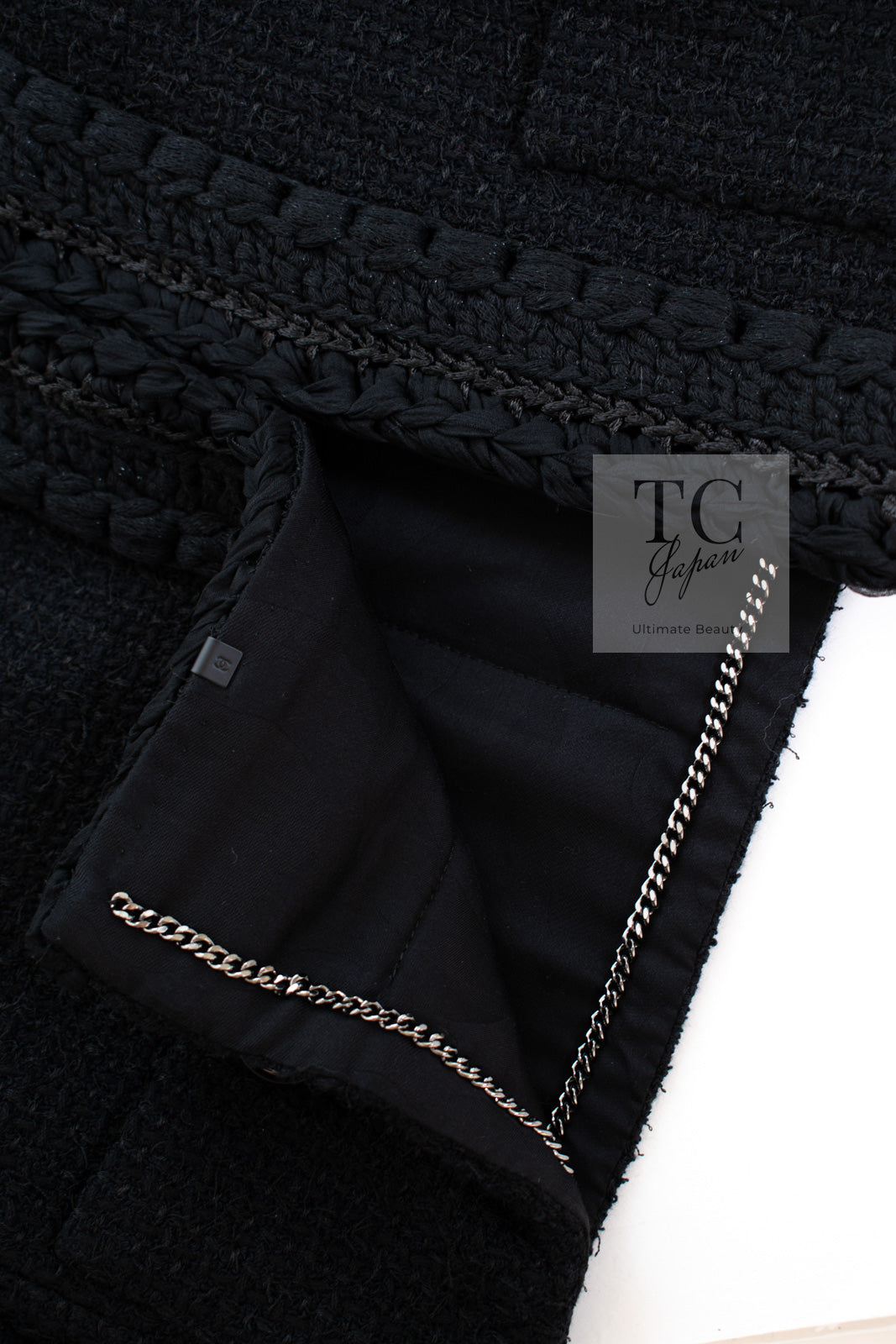 CHANEL 22C Black Cropped Cotton Jacket 34 36 シャネル ブラック クロップド コットン ジャケット 即発