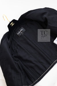 CHANEL 22C Black Cropped Cotton Jacket 34 36 シャネル ブラック クロップド コットン ジャケット 即発