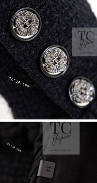 CHANEL 22C Black Cropped Cotton Jacket 34 36 シャネル ブラック クロップド コットン ジャケット 即発