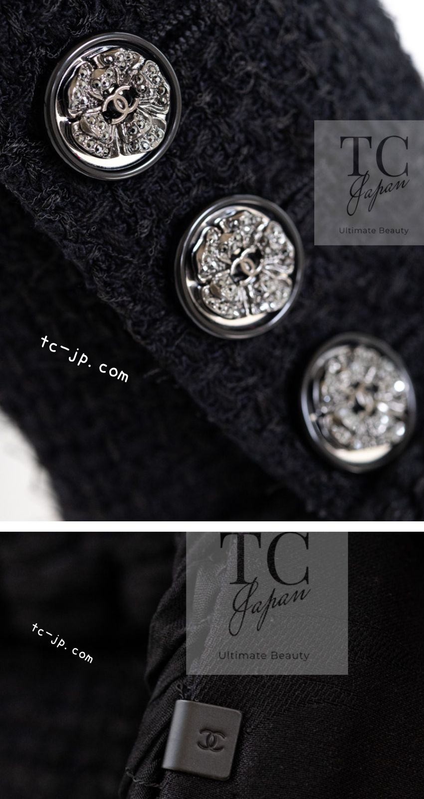 CHANEL 22C Black Cropped Cotton Jacket 34 36 シャネル ブラック クロップド コットン ジャケット 即発