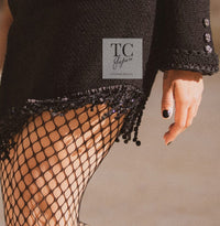 CHANEL 22C Black Cropped Cotton Jacket 34 36 シャネル ブラック クロップド コットン ジャケット 即発