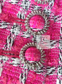 CHANEL 14S Pink White Belt Cotton Tweed Jacket 34 シャネル ピンク ホワイト コットン ツイード ジャケット 即発