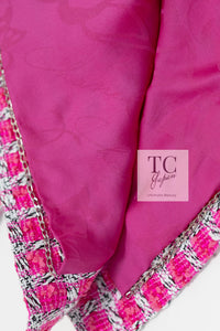 CHANEL 14S Pink White Belt Cotton Tweed Jacket 34 シャネル ピンク ホワイト コットン ツイード ジャケット 即発