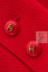 CHANEL 93S Vintage Red Wool CC Button  Jacket 38 シャネル ヴィンテージ レッド ウール CC ボタン コート ジャケット 即発