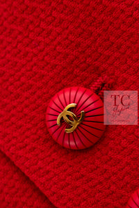 CHANEL 93S Vintage Red Wool CC Button  Jacket 38 シャネル ヴィンテージ レッド ウール CC ボタン コート ジャケット 即発