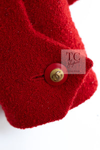 CHANEL 93A Vintage Red Sequin Wool Tweed Jacket 38 40 シャネル ヴィンテージ レッド スパンコール ウール ツイード ジャケット 即発