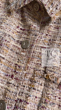 CHANEL 06S Beige Gold Cotton Tweed Jacket 42 44 シャネル ベージュ ゴールド コットン ツイード ジャケット 即発