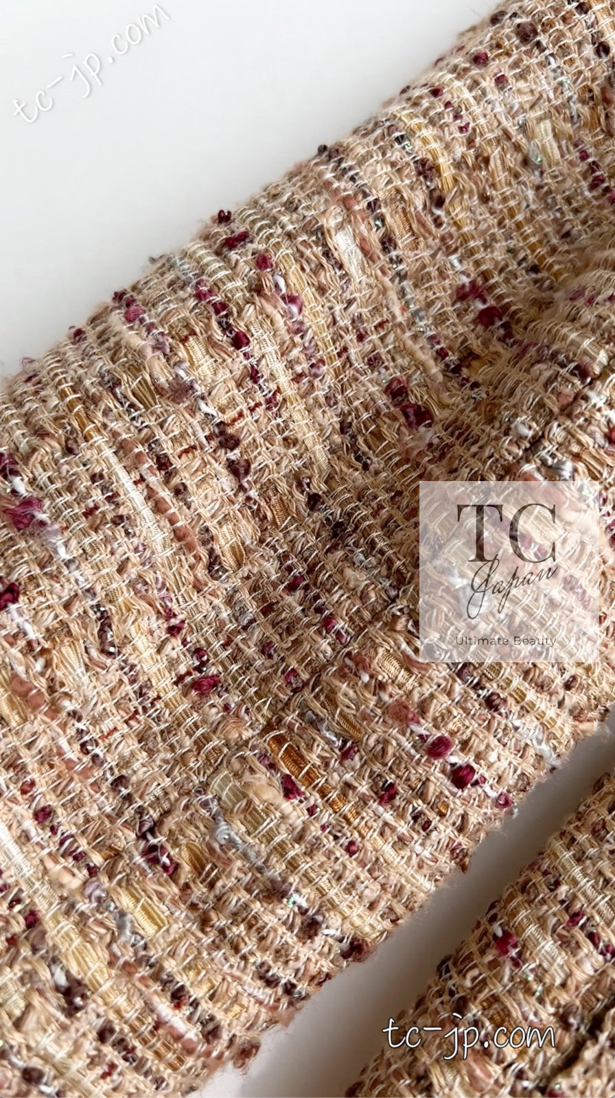 CHANEL 06S Beige Gold Cotton Tweed Jacket 42 44 シャネル ベージュ ゴールド コットン ツイード ジャケット 即発
