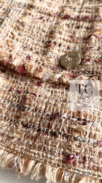 CHANEL 06S Beige Gold Cotton Tweed Jacket 42 44 シャネル ベージュ ゴールド コットン ツイード ジャケット 即発