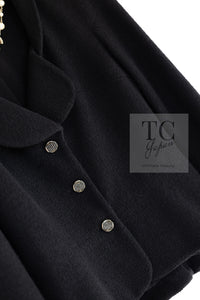 CHANEL 12C Black Rhinestone CC Buttons Wool Tweed Jacket 36 シャネル ブラック ラインストーン CC ボタン ウール ツイード ジャケット 即発