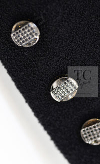 CHANEL 12C Black Rhinestone CC Buttons Wool Tweed Jacket 36 シャネル ブラック ラインストーン CC ボタン ウール ツイード ジャケット 即発