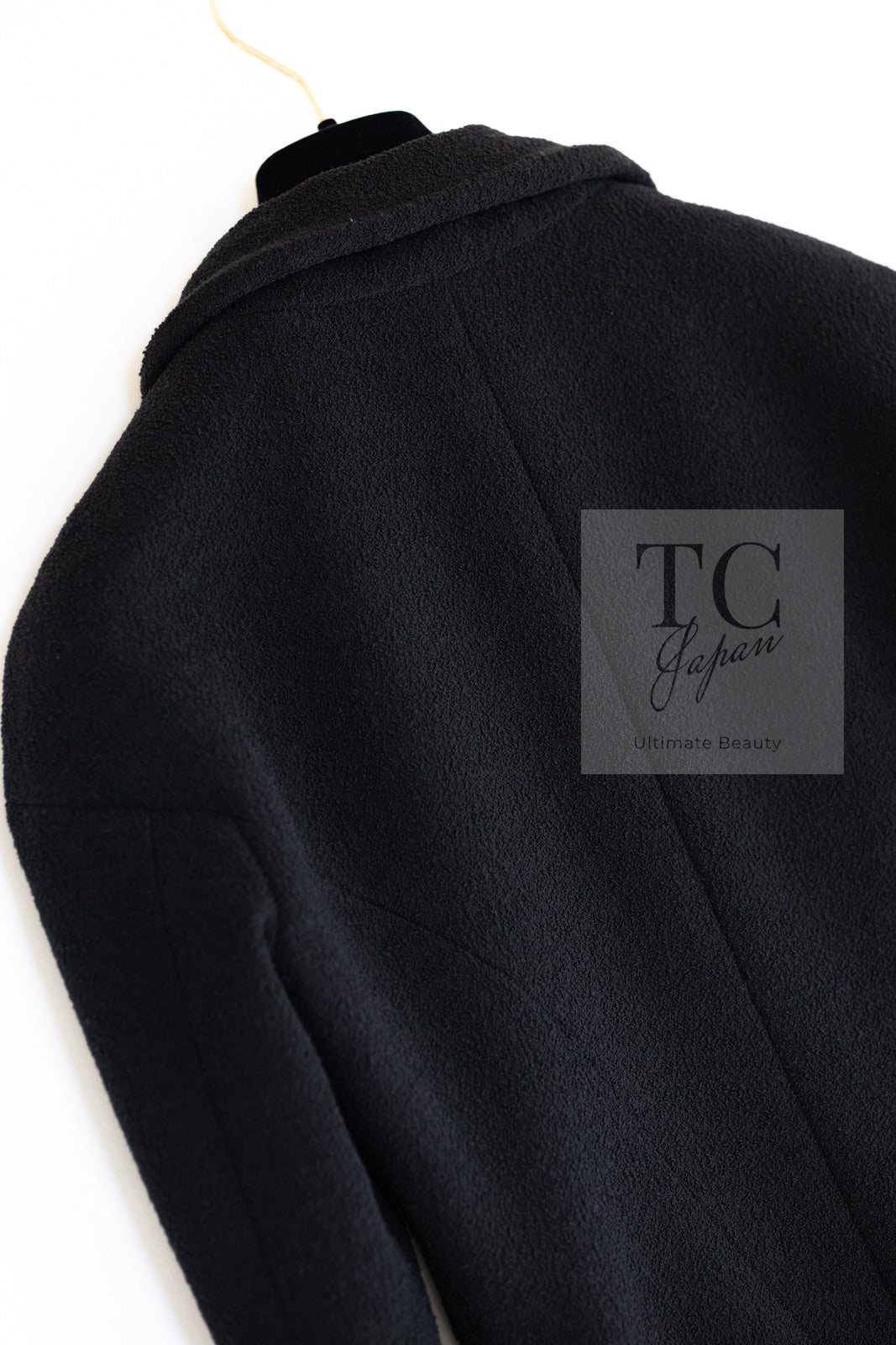 CHANEL 12C Black Rhinestone CC Buttons Wool Tweed Jacket 36 シャネル ブラック ラインストーン CC ボタン ウール ツイード ジャケット 即発