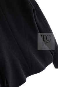 CHANEL 12C Black Rhinestone CC Buttons Wool Tweed Jacket 36 シャネル ブラック ラインストーン CC ボタン ウール ツイード ジャケット 即発
