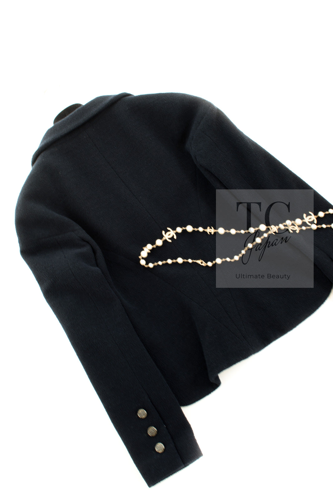 CHANEL 12C Black Rhinestone CC Buttons Wool Tweed Jacket 36 シャネル ブラック ラインストーン CC ボタン ウール ツイード ジャケット 即発