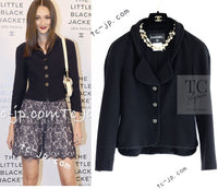 CHANEL 12C Black Rhinestone CC Buttons Wool Tweed Jacket 36 シャネル ブラック ラインストーン CC ボタン ウール ツイード ジャケット 即発