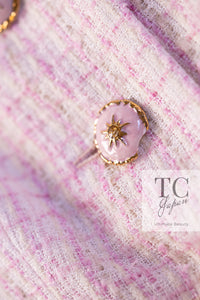 CHANEL 13C Pale Pink Stand Color Tweed Jacket 34 シャネル ペール ピンク スタンドカラー ジャケット 即発