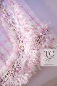 CHANEL 13C Pale Pink Stand Color Tweed Jacket 34 シャネル ペール ピンク スタンドカラー ジャケット 即発