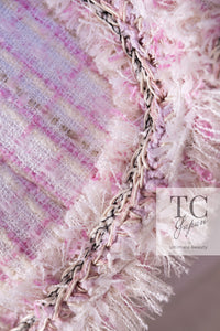 CHANEL 13C Pale Pink Stand Color Tweed Jacket 34 シャネル ペール ピンク スタンドカラー ジャケット 即発