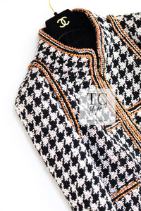 CHANEL 17A Black Ivory Houndstooth Zipper Jacket 36 38 シャネル ブラック アイボリー 千鳥格子 ジッパー ジャケット 即発