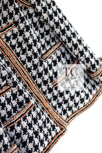 CHANEL 17A Black Ivory Houndstooth Zipper Jacket 36 38 シャネル ブラック アイボリー 千鳥格子 ジッパー ジャケット 即発