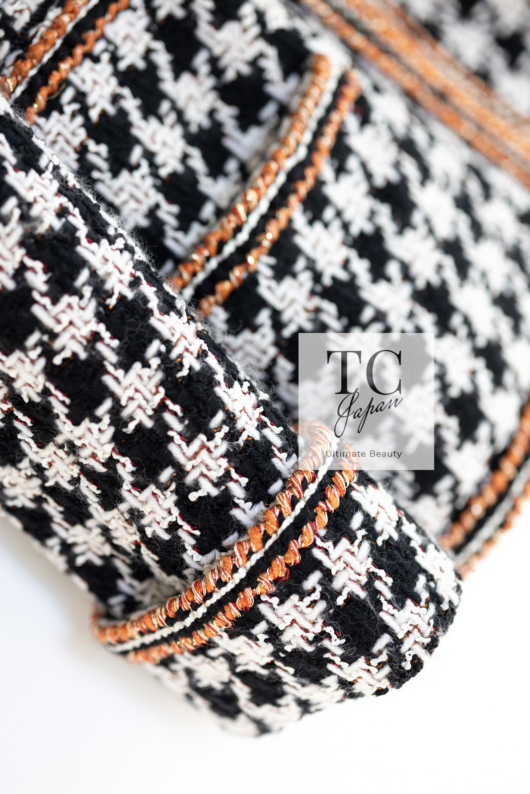 CHANEL 17A Black Ivory Houndstooth Zipper Jacket 36 38 シャネル ブラック アイボリー 千鳥格子 ジッパー ジャケット 即発