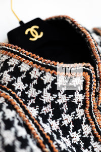 CHANEL 17A Black Ivory Houndstooth Zipper Jacket 36 38 シャネル ブラック アイボリー 千鳥格子 ジッパー ジャケット 即発