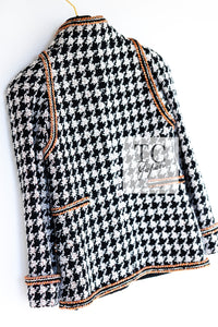 CHANEL 17A Black Ivory Houndstooth Zipper Jacket 36 38 シャネル ブラック アイボリー 千鳥格子 ジッパー ジャケット 即発