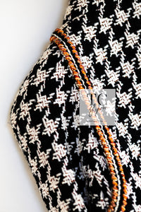 CHANEL 17A Black Ivory Houndstooth Zipper Jacket 36 38 シャネル ブラック アイボリー 千鳥格子 ジッパー ジャケット 即発