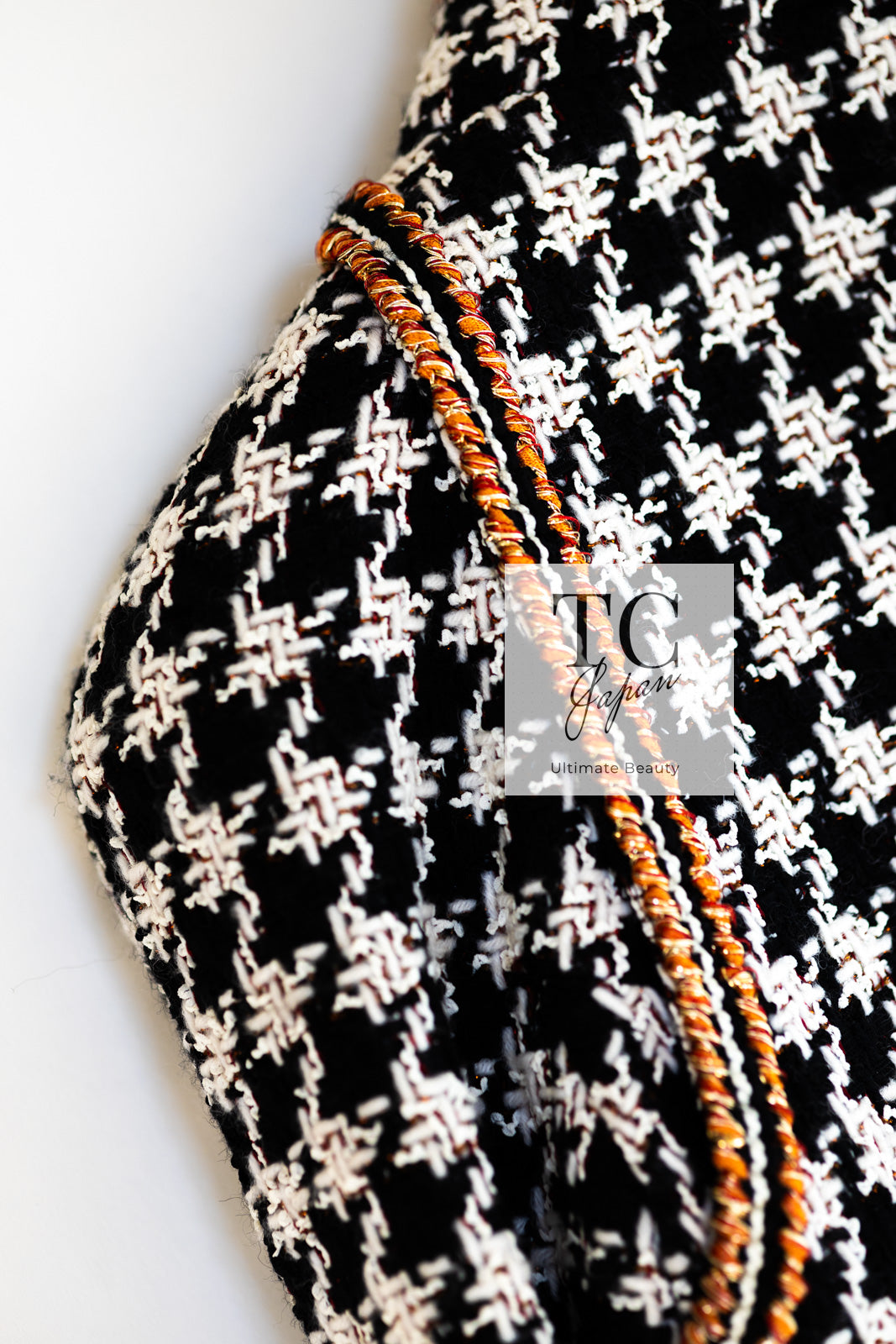 CHANEL 17A Black Ivory Houndstooth Zipper Jacket 36 38 シャネル ブラック アイボリー 千鳥格子 ジッパー ジャケット 即発