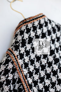 CHANEL 17A Black Ivory Houndstooth Zipper Jacket 36 38 シャネル ブラック アイボリー 千鳥格子 ジッパー ジャケット 即発