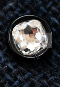 CHANEL 21B Black Navy CC Crystal Buttons Wool Tweed Jacket 36 シャネル ブラック ネイビー 紺 クリスタル CC ロゴ ボタン ウール ツイード ジャケット 即発