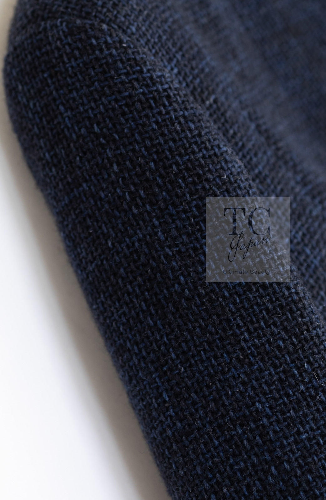 CHANEL 21B Black Navy CC Crystal Buttons Wool Tweed Jacket 36 シャネル ブラック ネイビー 紺 クリスタル CC ロゴ ボタン ウール ツイード ジャケット 即発