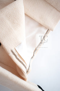 CHANEL 96S Creme Ivory Black Trim Wool Tweed Jacket 42 シャネル クリーム アイボリー ブラック トリム ウール ツイード ジャケット 即発