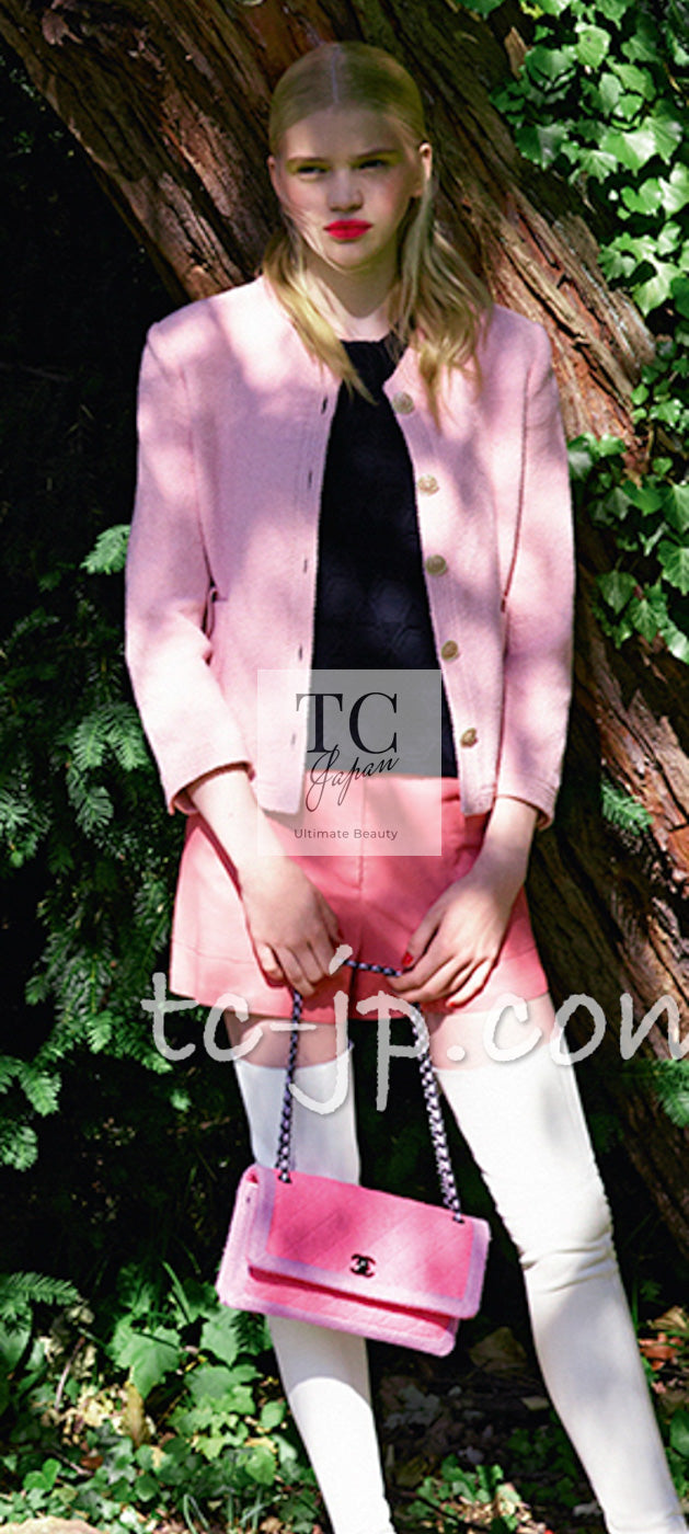 CHANEL 16C Beige CC Pearl Buttons Cotton Collarless Jacket 36 38 シャネル 一番人気 ベージュ CC パール ボタン コットン ノーカラー ジャケット 即発