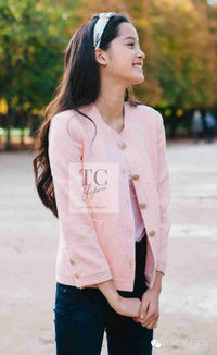 CHANEL 16C Beige CC Pearl Buttons Cotton Collarless Jacket 36 38 シャネル 一番人気 ベージュ CC パール ボタン コットン ノーカラー ジャケット 即発