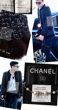 CHANEL 03A Brown Metallic Mink Fur Trim Tweed Jacket 36 38 シャネル ブラウン メタリック ミンクファー トリム ツイード ジャケット 即発