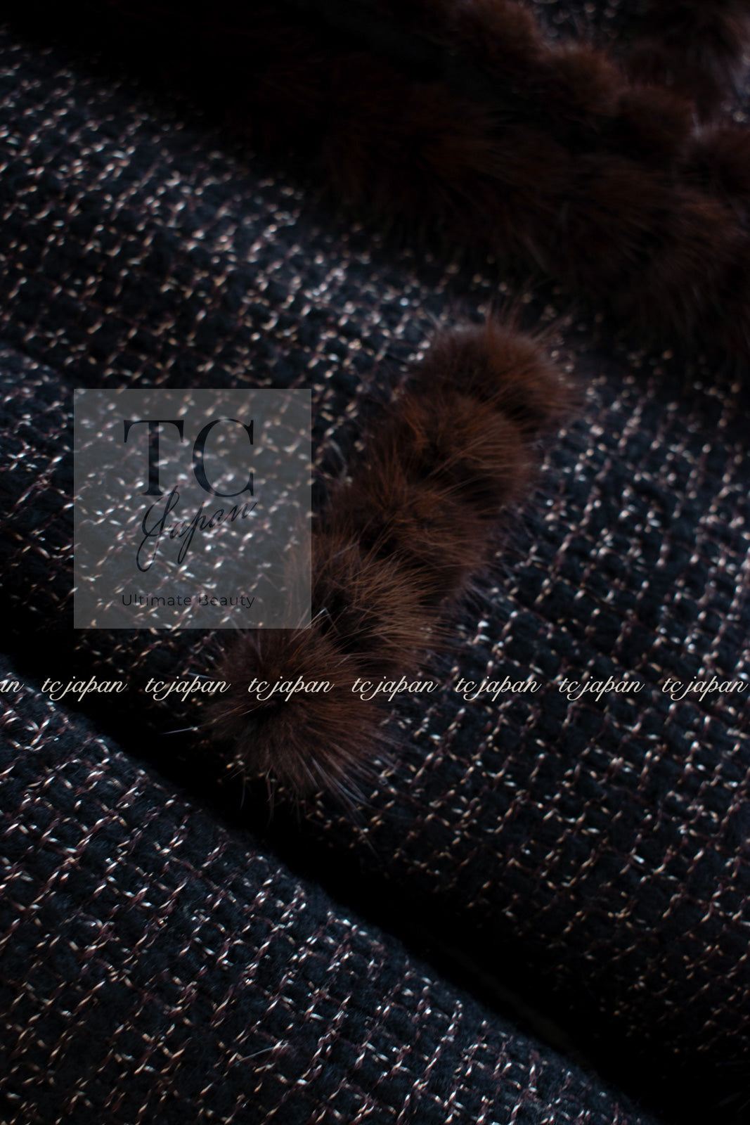 CHANEL 03A Brown Metallic Mink Fur Trim Tweed Jacket 36 38 シャネル ブラウン メタリック ミンクファー トリム ツイード ジャケット 即発