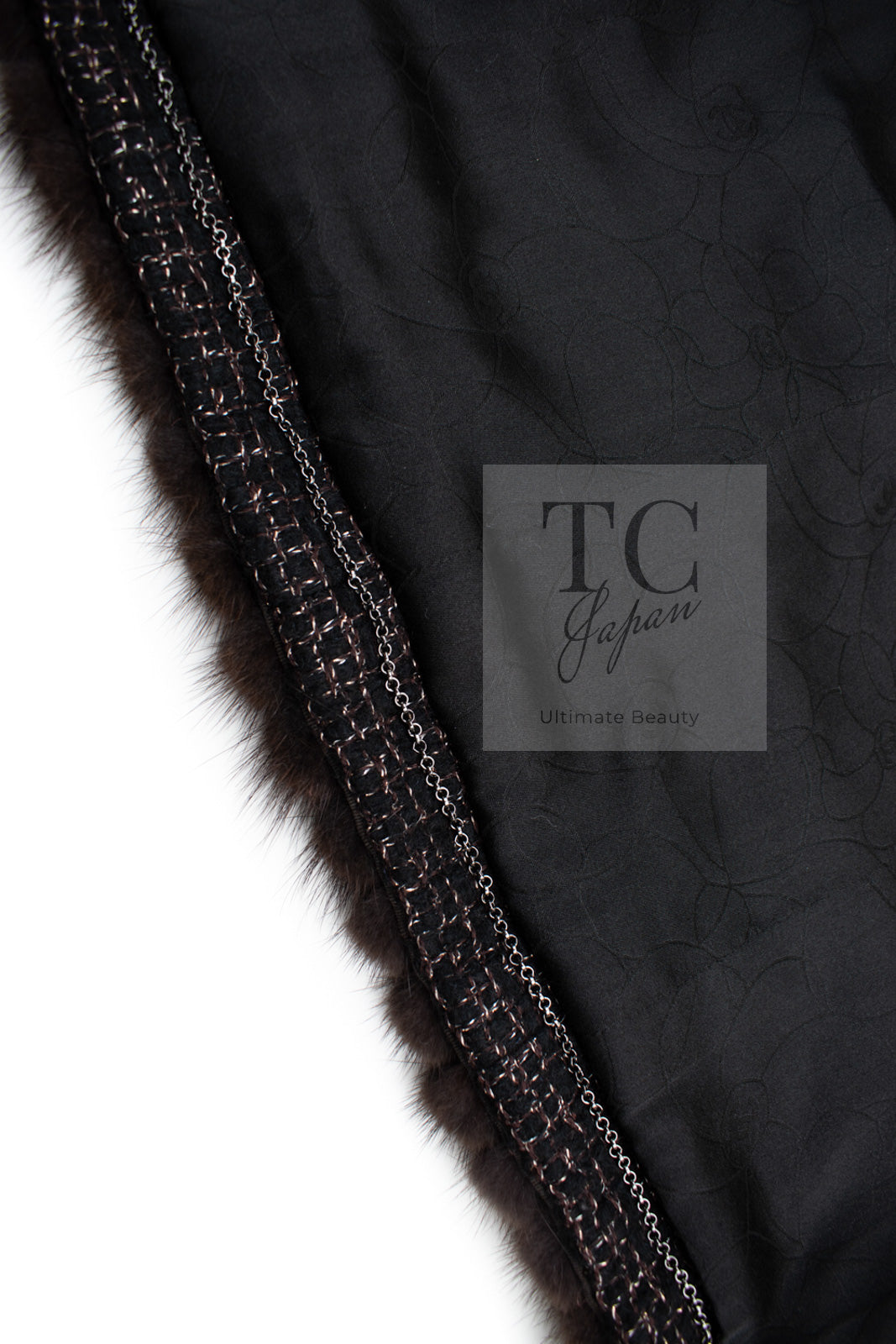 CHANEL 03A Brown Metallic Mink Fur Trim Tweed Jacket 36 38 シャネル ブラウン メタリック ミンクファー トリム ツイード ジャケット 即発