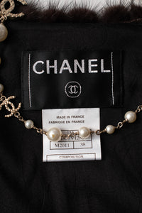 CHANEL 03A Brown Metallic Mink Fur Trim Tweed Jacket 36 38 シャネル ブラウン メタリック ミンクファー トリム ツイード ジャケット 即発