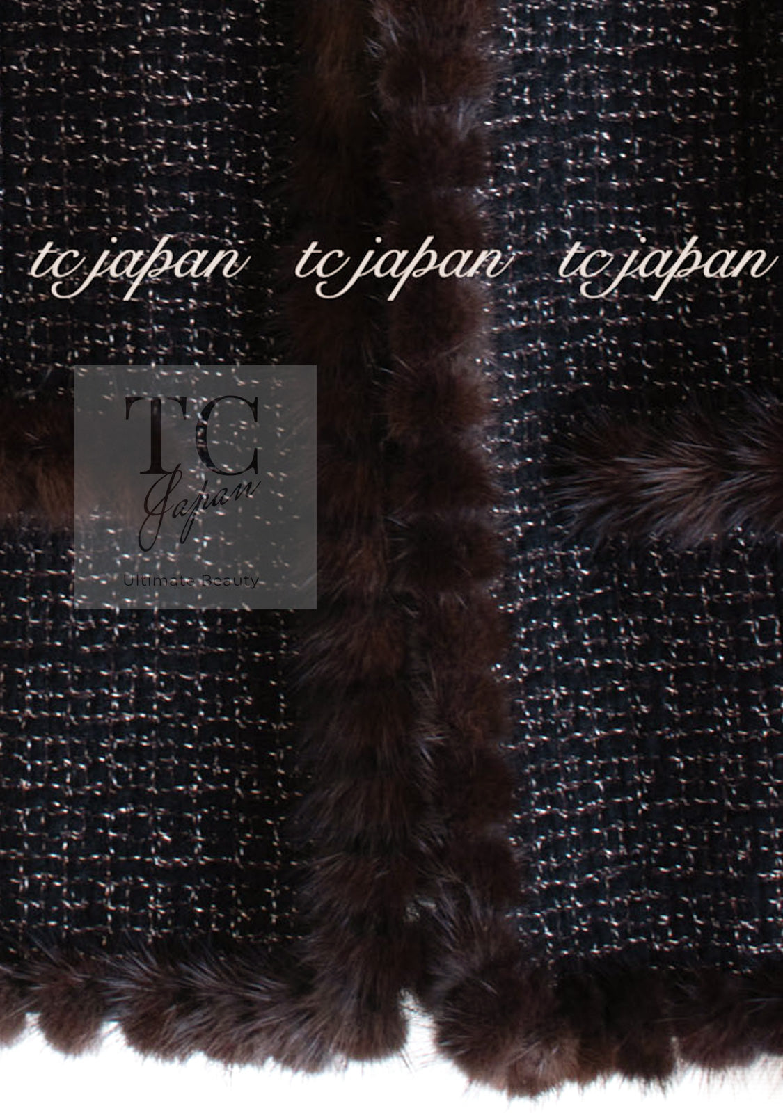 CHANEL 03A Brown Metallic Mink Fur Trim Tweed Jacket 36 38 シャネル ブラウン メタリック ミンクファー トリム ツイード ジャケット 即発