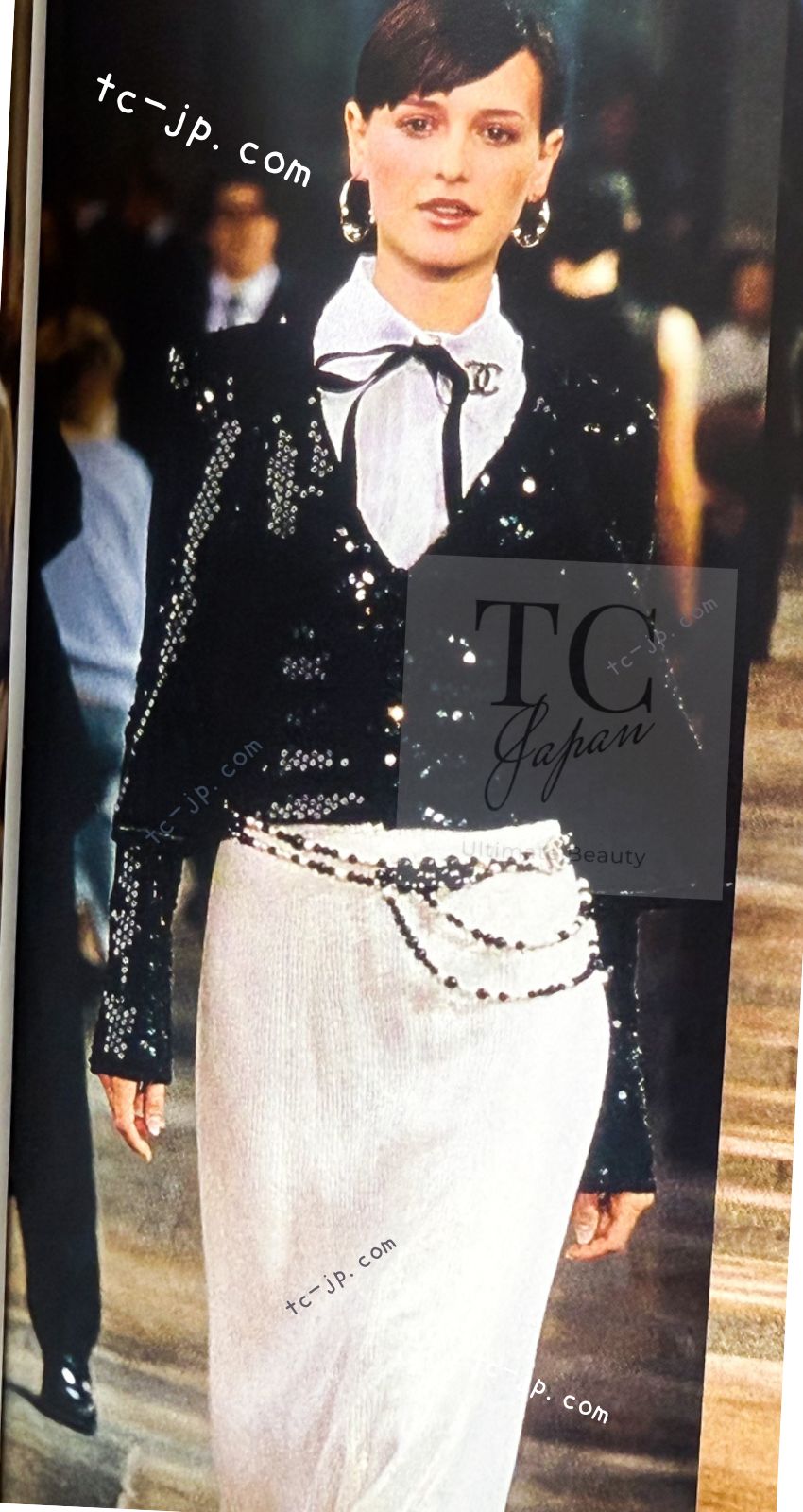 シャネル ジャケット CHANEL ブラック スパンコール グリッター 03C