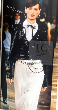 CHANEL 03C Black Sequin Glitter Jacket 36 38 シャネル ブラック スパンコール グリッター ジャケット 即発