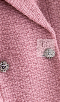 CHANEL 22A Pink Wool 100% Double Tweed Jacket 38 40 44 46 シャネル ピンク ウール 100% ダブル ツイード ジャケット 即発