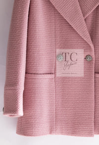 CHANEL 22A Pink Wool 100% Double Tweed Jacket 38 40 44 46 シャネル ピンク ウール 100% ダブル ツイード ジャケット 即発