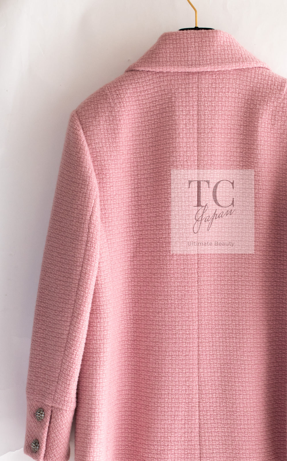 CHANEL 22A Pink Wool 100% Double Tweed Jacket 38 40 44 46 シャネル ピンク ウール 100% ダブル ツイード ジャケット 即発