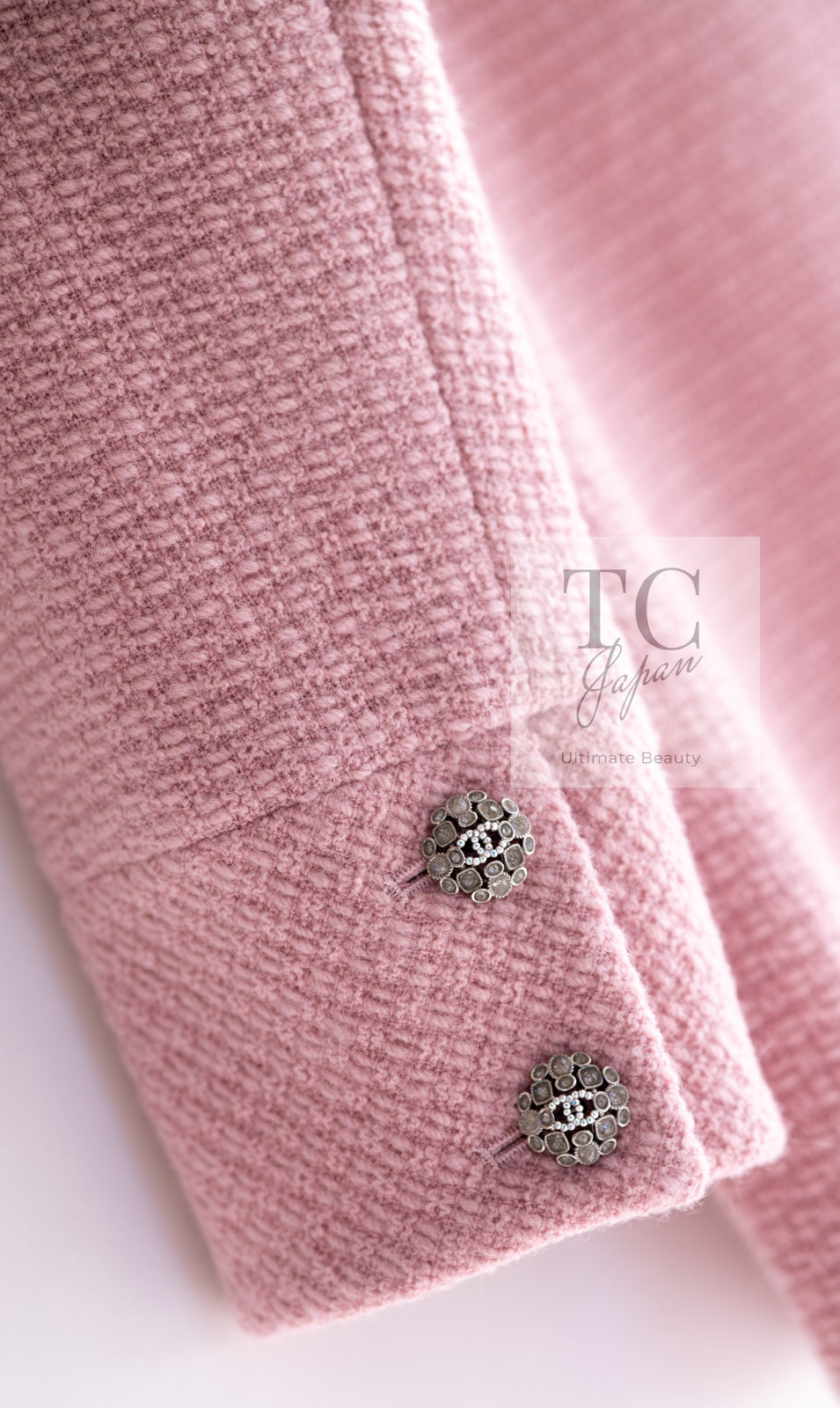 CHANEL 22A Pink Wool 100% Double Tweed Jacket 38 40 44 46 シャネル ピンク ウール 100% ダブル ツイード ジャケット 即発